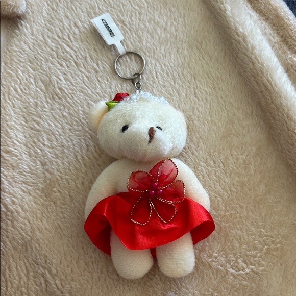 Accessories - Teddy Bear Keychain with Red Dress